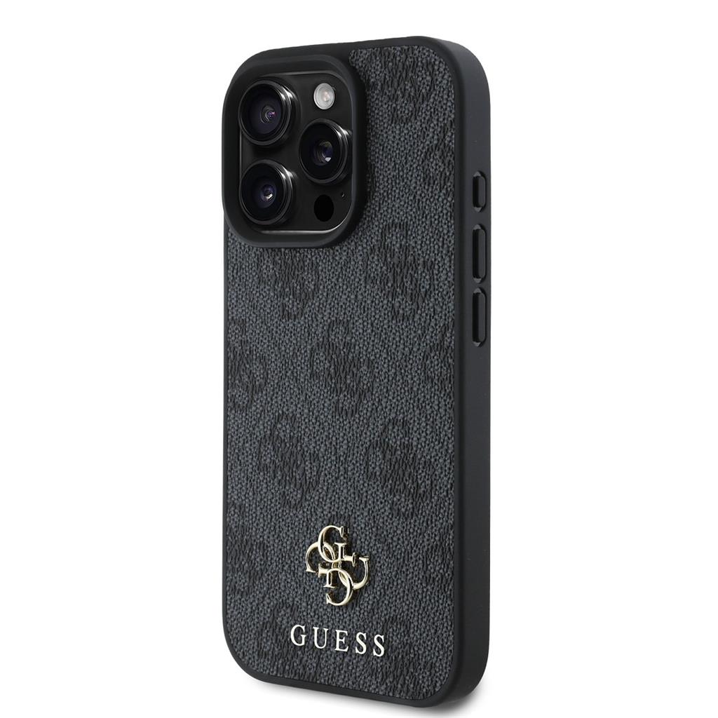 Apple iPhone 16 Pro Max Guess PU 4G Small Metal Logo MagSafe tok (Szürke) - GUHMP16XP4SM4MK