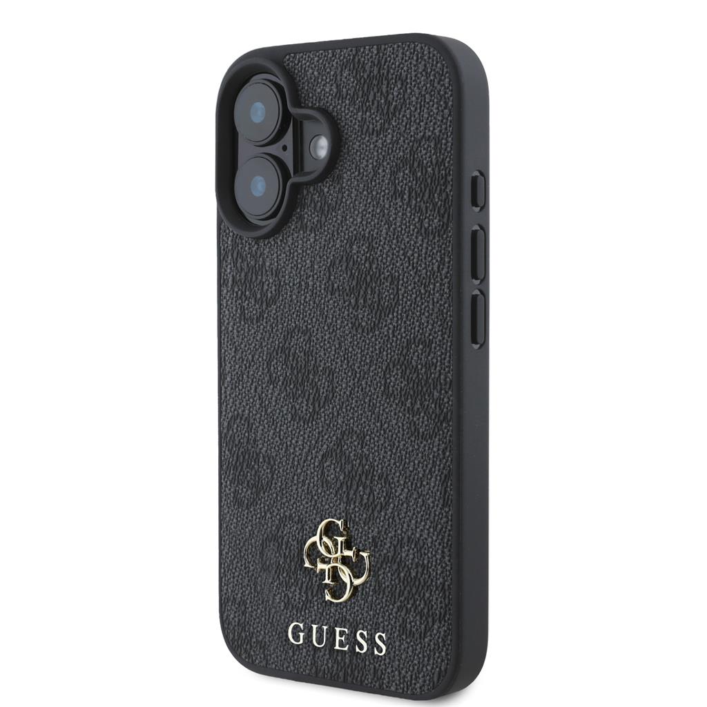 Apple iPhone 16 Guess PU 4G Small Metal Logo MagSafe tok (Szürke) - GUHMP16SP4SM4MK