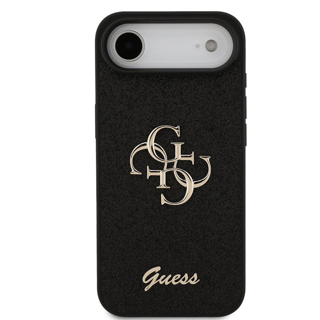 Guess PU Fixed Glitter 4G Metal Logo tok iPhone 17 Air (Fekete) - GUHCP17MHG4SGK