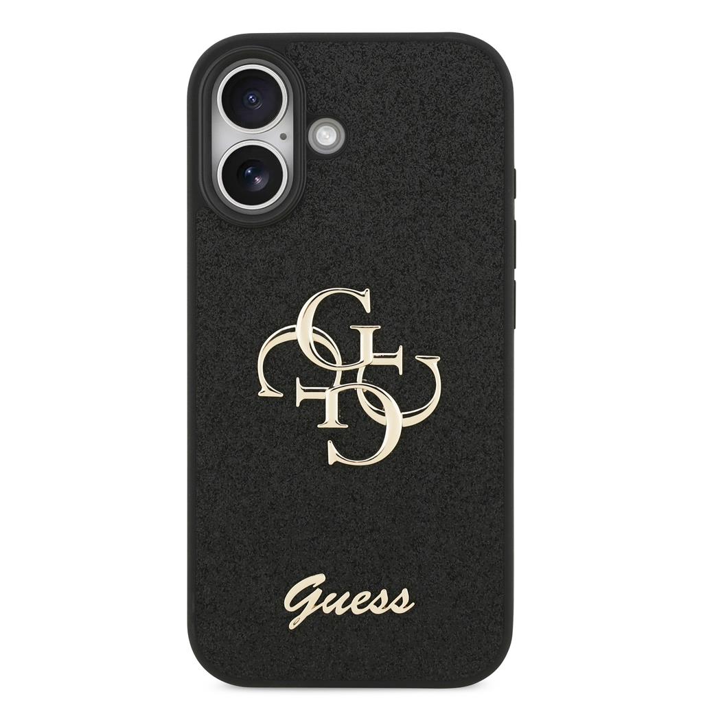 Guess PU Fixed Glitter 4G Metal Logo tok iPhone 17 (Fekete) - GUHCP17SHG4SGK