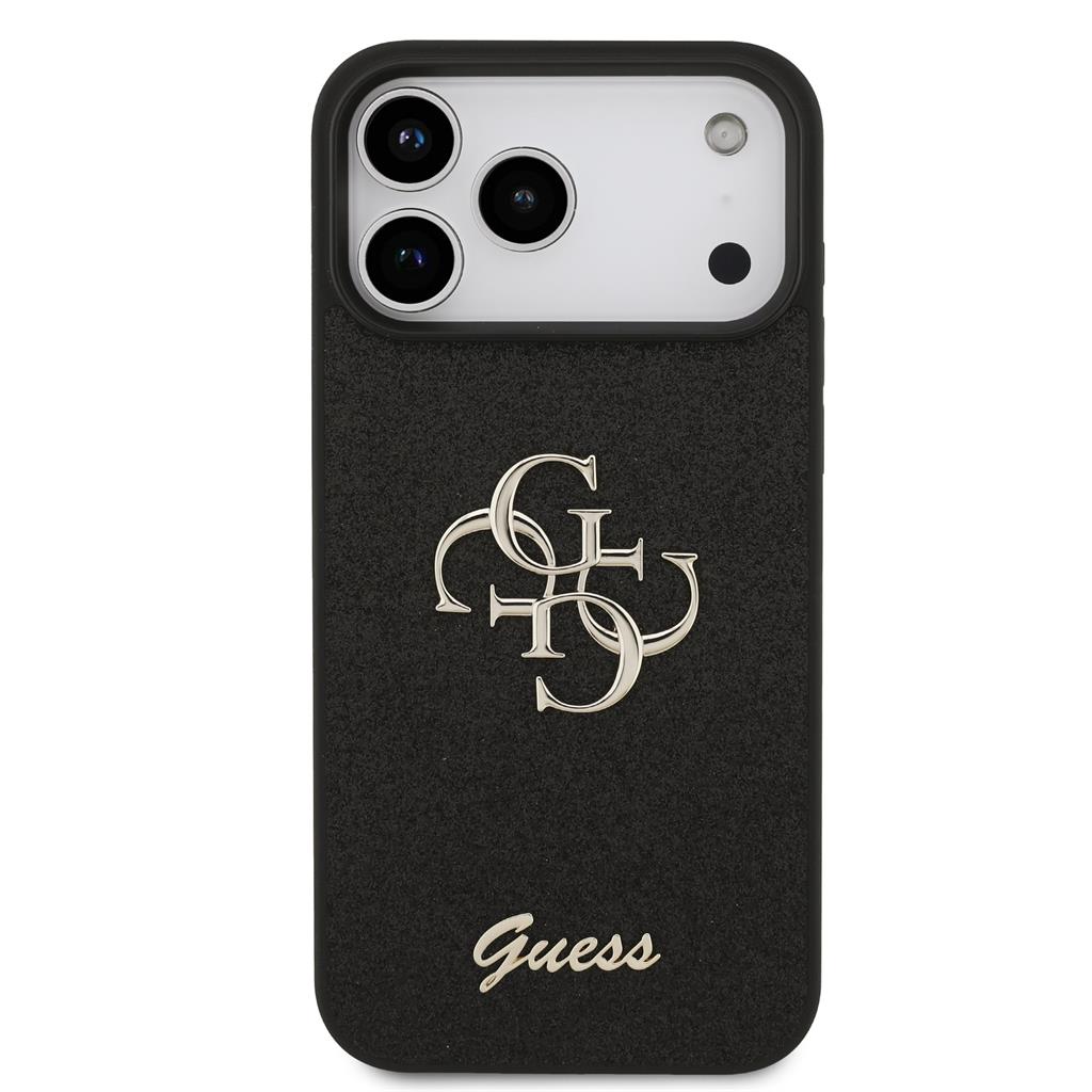 Guess PU Fixed Glitter 4G Metal Logo tok iPhone 17 Pro Max (Fekete) - GUHCP17XHG4SGK