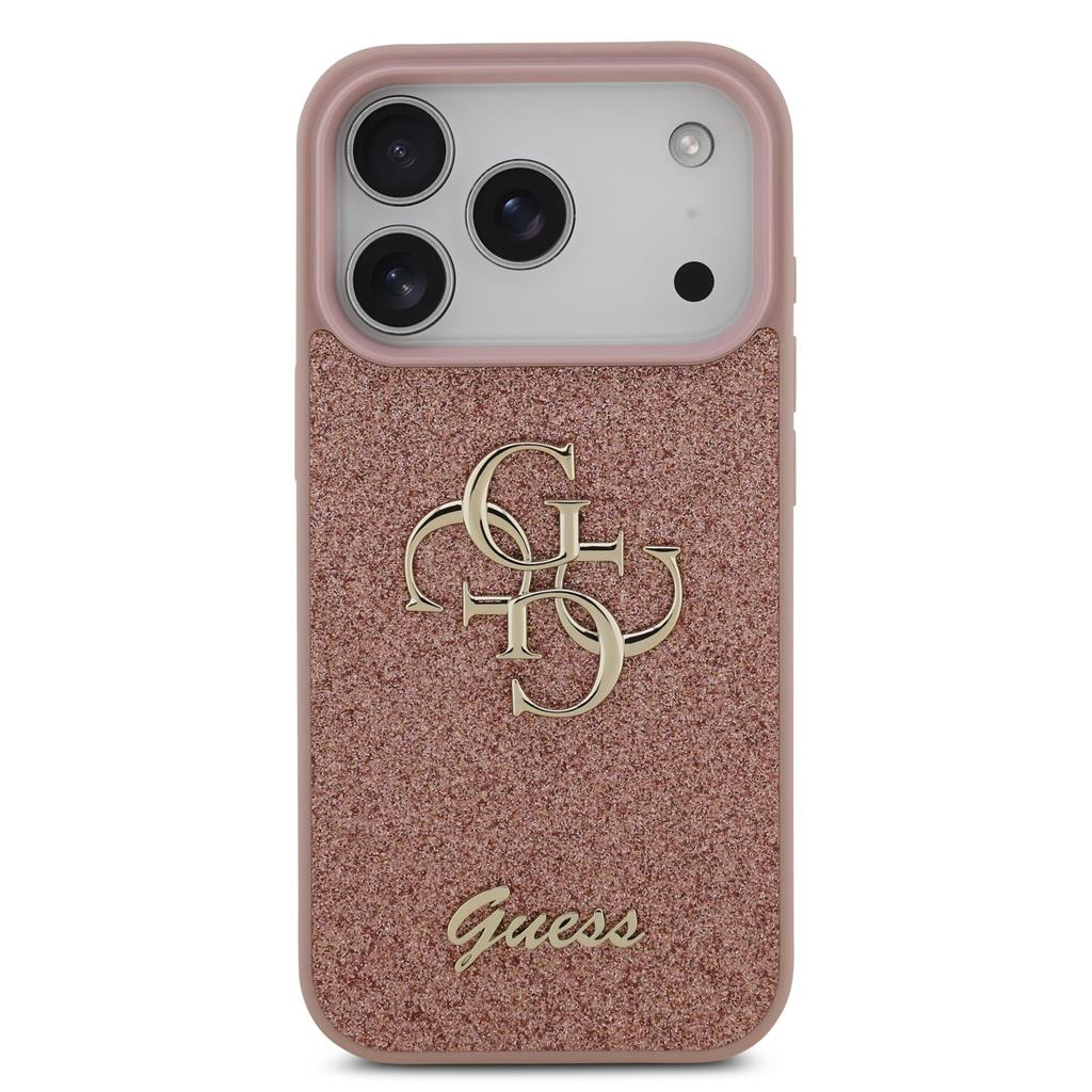 Guess PU Fixed Glitter 4G Metal Logo tok iPhone 17 Pro (Rózsaszín) - GUHCP17LHG4SGP
