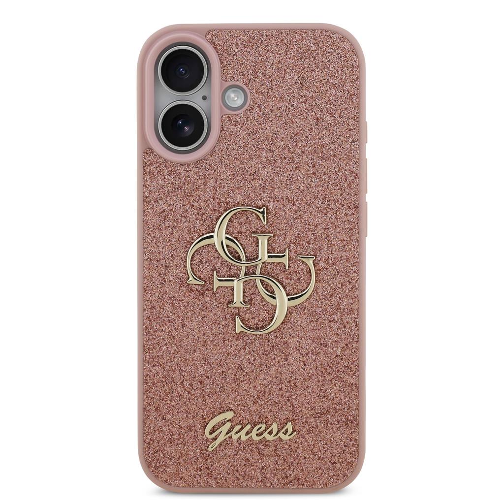 Guess PU Fixed Glitter 4G Metal Logo tok iPhone 17 (Rózsaszín) - GUHCP17SHG4SGP