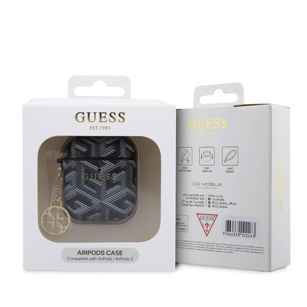 Guess PU G Cube Charm tok AirPods 1/2 (Fekete) - GUA2PGCE4CK