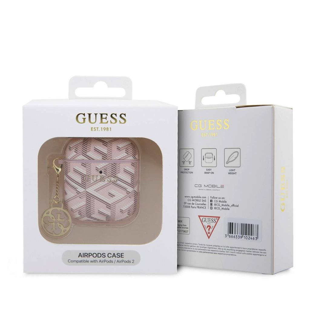Guess PU G Cube Charm tok AirPods 1/2 (Rózsaszín) - GUA2PGCE4CP