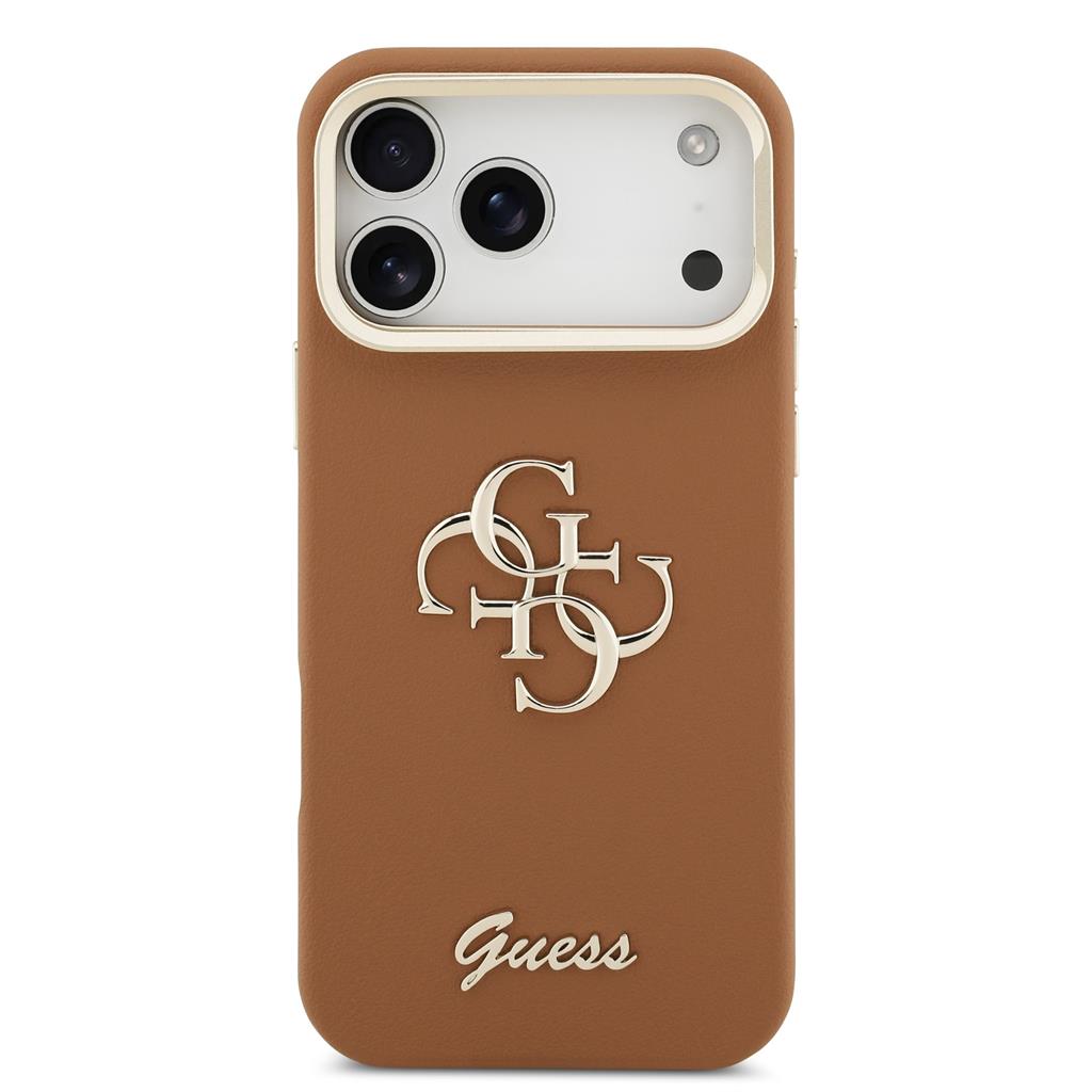 Guess PU Grained 4G Logo Stand Camera Frame iPhone 17 Pro Max (Barna)