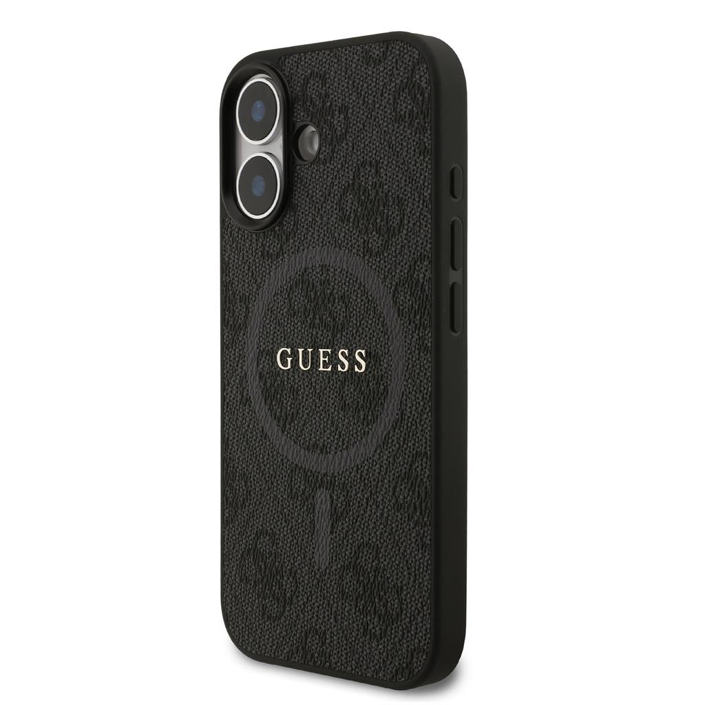 Guess PU Leather 4G Colored Ring MagSafe iPhone 17 (Fekete)