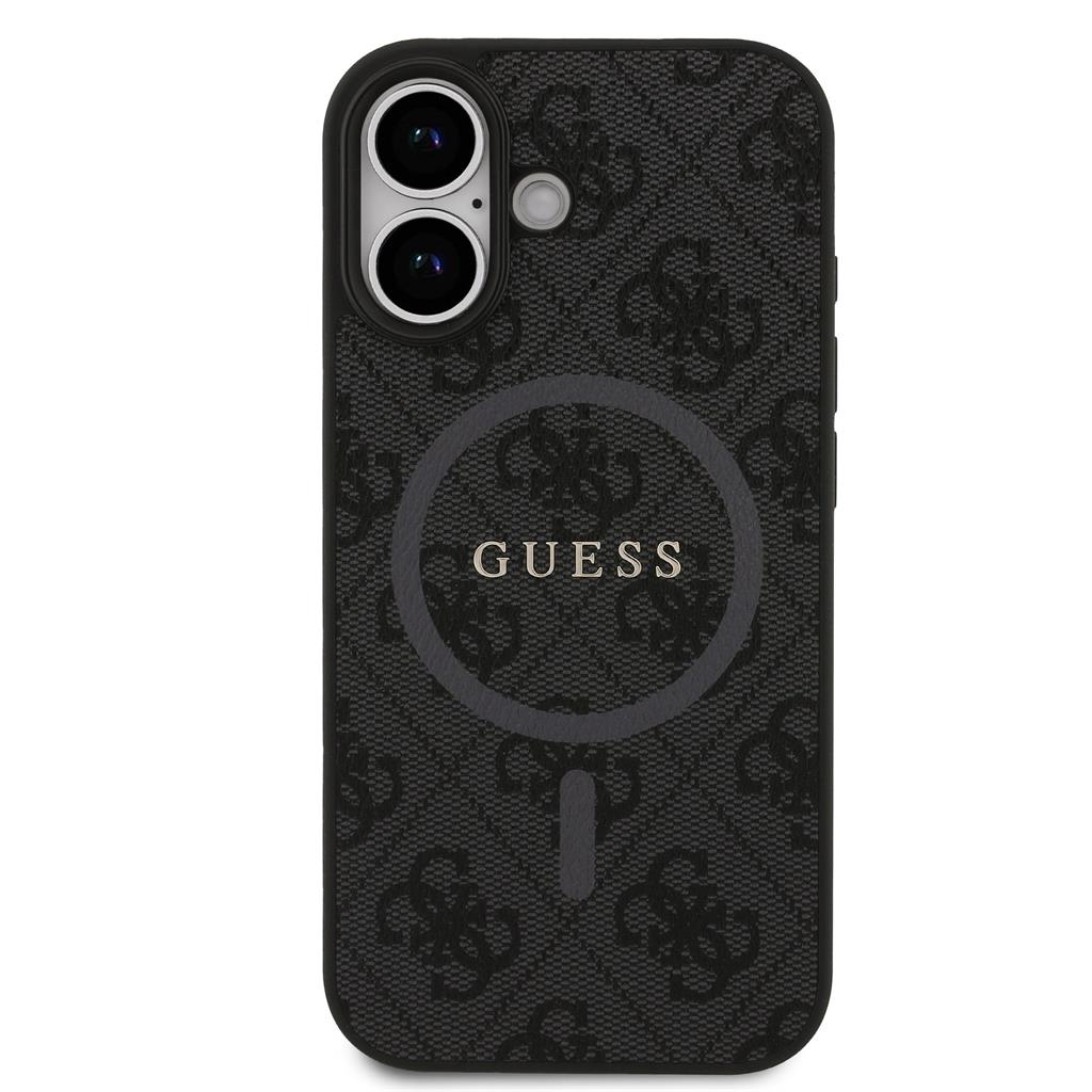 Guess PU Leather 4G Colored Ring MagSafe iPhone 17 (Fekete)