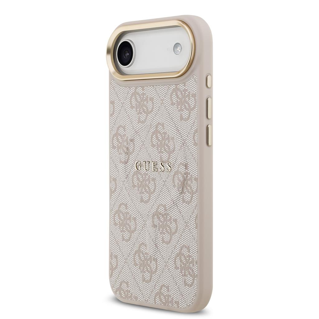Guess PU Leather 4G Gold Frame MagSafe tok iPhone Air (Rózsaszín)