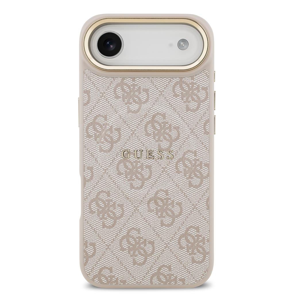 Guess PU Leather 4G Gold Frame MagSafe tok iPhone Air (Rózsaszín)