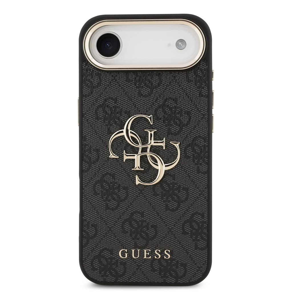 Guess PU Leather 4G Metal Logo Gold Frame tok iPhone Air (Fekete)
