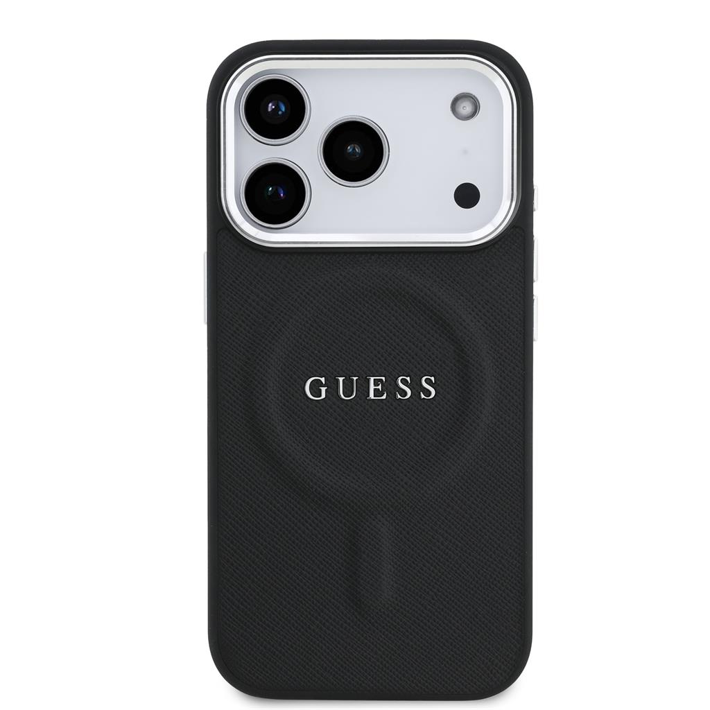Guess PU Saffiano MagSafe iPhone 17 Pro (Fekete)