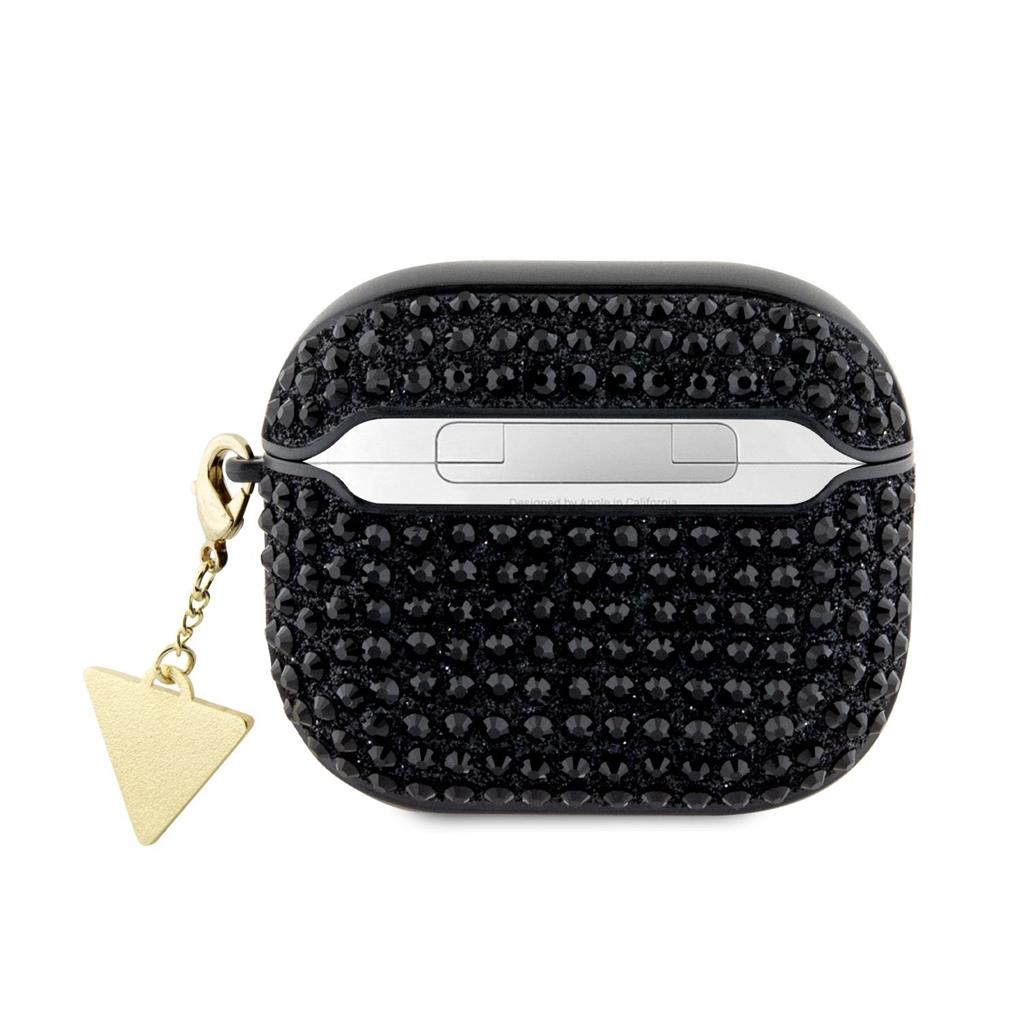 Guess Rhinestones Triangle Metal Logo tok AirPods 3 (Fekete) - GUA3HDGTPK