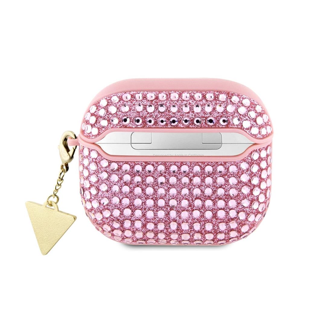 Guess Rhinestones Triangle Metal Logo tok AirPods 3 (Rózsaszín) - GUA3HDGTPP