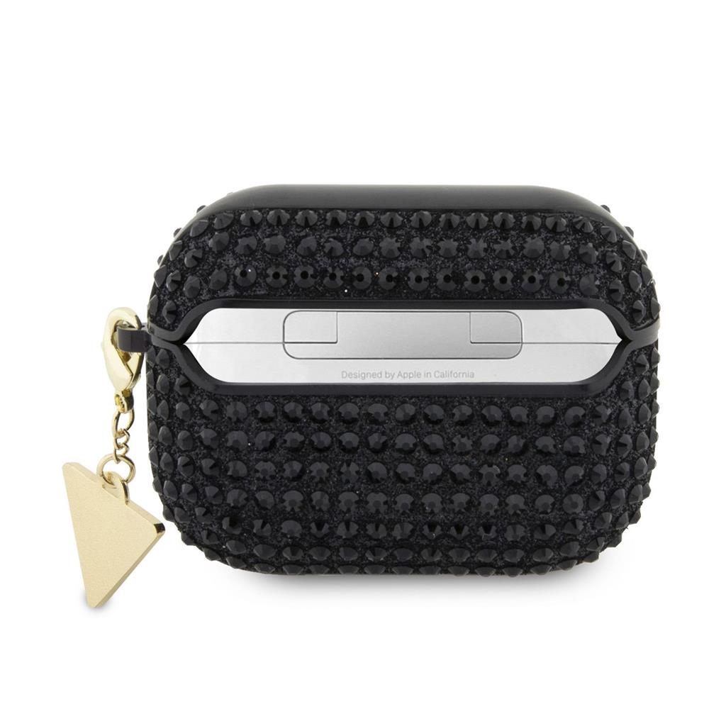 Guess Rhinestones Triangle Metal Logo tok AirPods Pro 2 (Fekete) - GUAP2HDGTPK