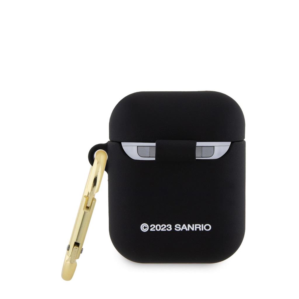 Hello Kitty Liquid Silicone 3D Kitty Head Logo tok AirPods 1/2 (Fekete) - HKA23DKHSK