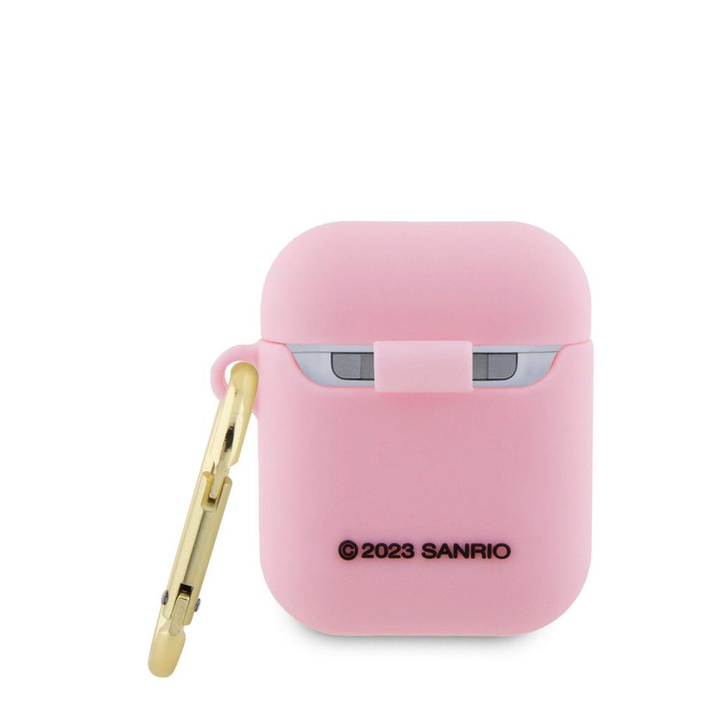 Hello Kitty Liquid Silicone 3D Kitty Head Logo tok AirPods 1/2 (Rózsaszín) - HKA23DKHSP