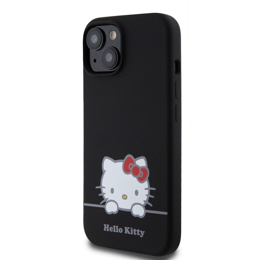 Hello Kitty Liquid Silicone Daydreaming Logo tok iPhone 15 (Fekete) - HKHCP15SSKCDKK