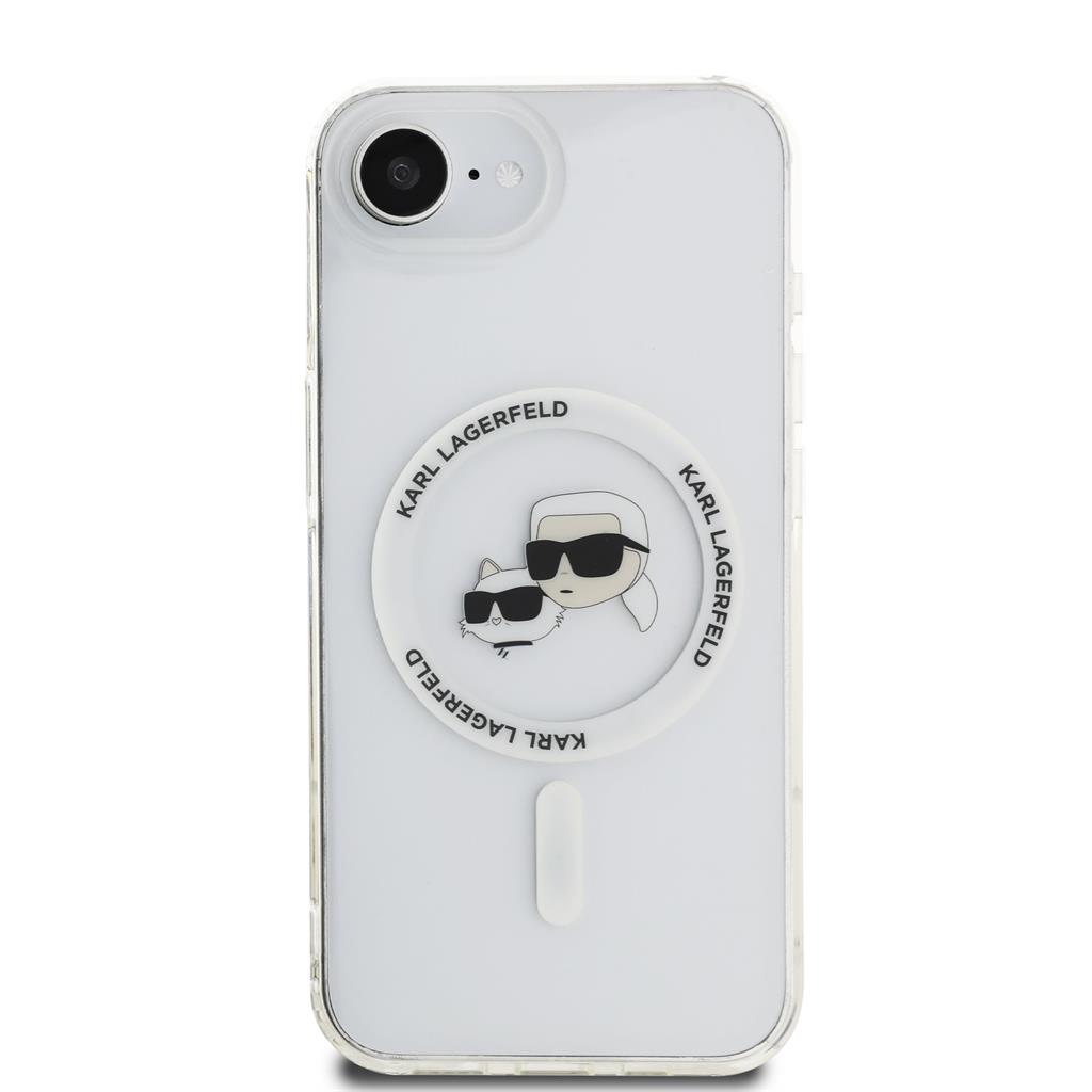 Apple iPhone 16e Karl Lagerfeld IML K&CH Heads Metal Frame MagSafe tok (Átlátszó) – KLHMPSE4HLSKCH