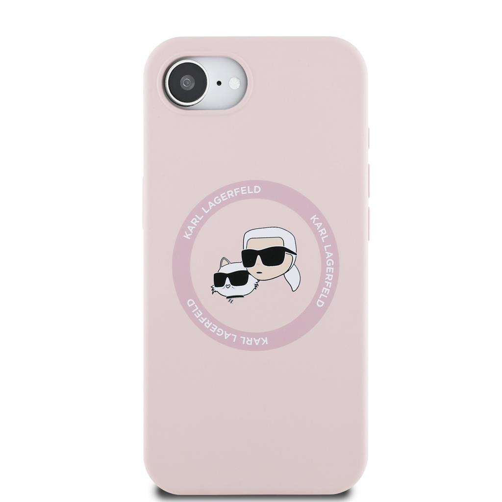 Apple iPhone 16e Karl Lagerfeld Liquid Silicone K&CH Heads MagSafe tok (Rózsaszín) – KLHMPSE4SKCHTCP