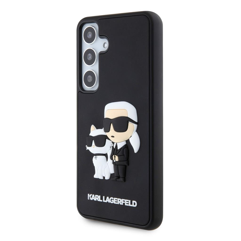 Karl Lagerfeld 3D Rubber Karl and Choupette Samsung Galaxy S24 hátlap tok (Fekete) - KLHCS24S3DRKCNK