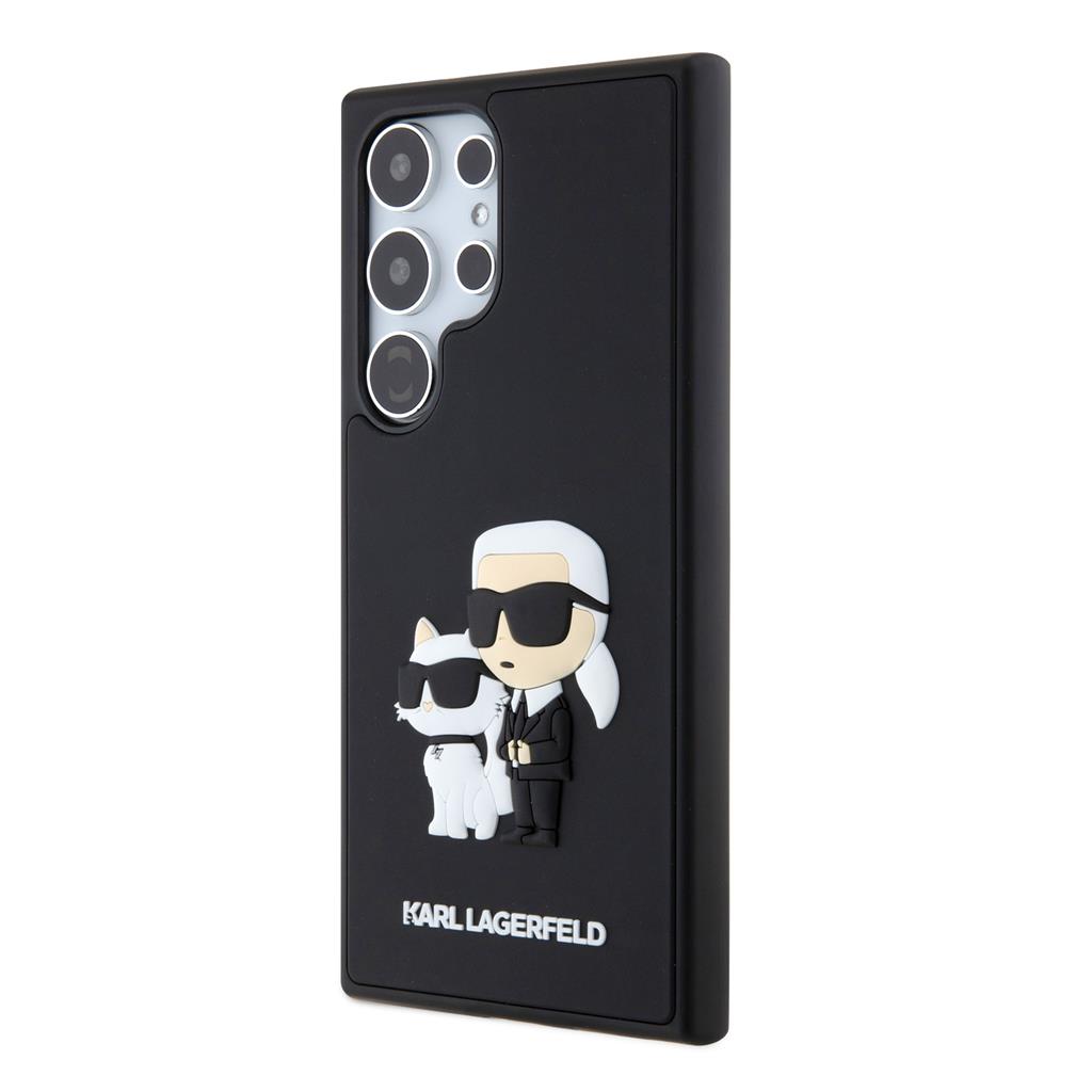 Karl Lagerfeld 3D Rubber Karl and Choupette Samsung Galaxy S24 Ultra hátlap tok (Fekete) - KLHCS24L3DRKCNK