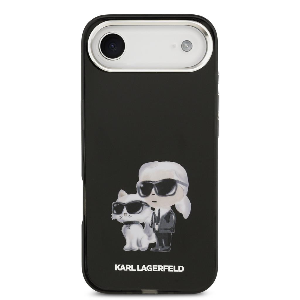 Karl Lagerfeld IML Aquarelle Karl and Choupette tok iPhone Air (Fekete)