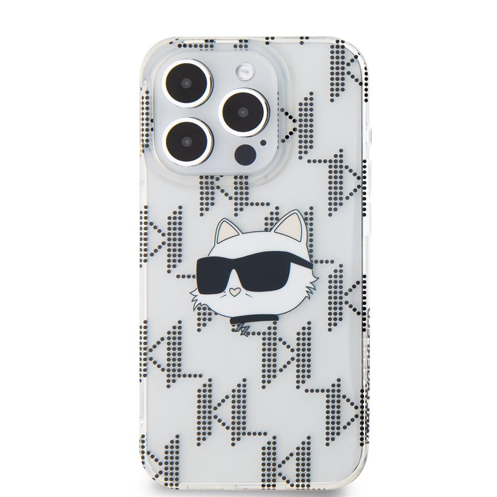 Karl Lagerfeld IML Electroplated Choupette Head iPhone 15 Pro hátlap tok (Átlátszó) - KLHCP15LHKLPCHT