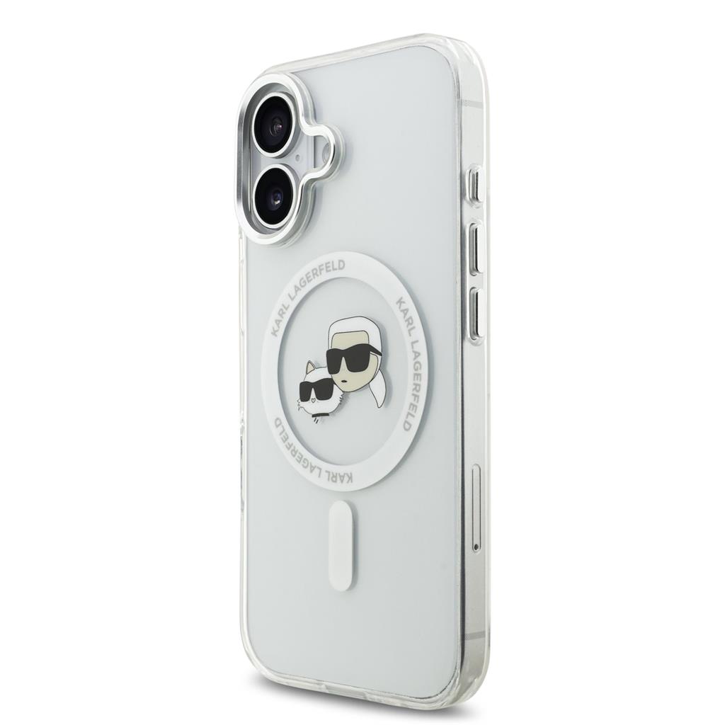 Karl Lagerfeld IML K&CH Heads Metal Frame MagSafe tok iPhone 17 (Átlátszó) - KLHMP17SHLSKCH