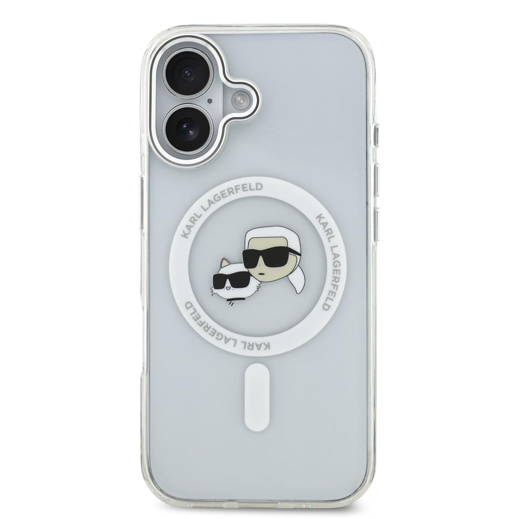 Karl Lagerfeld IML K&CH Heads Metal Frame MagSafe tok iPhone 17 (Átlátszó) - KLHMP17SHLSKCH