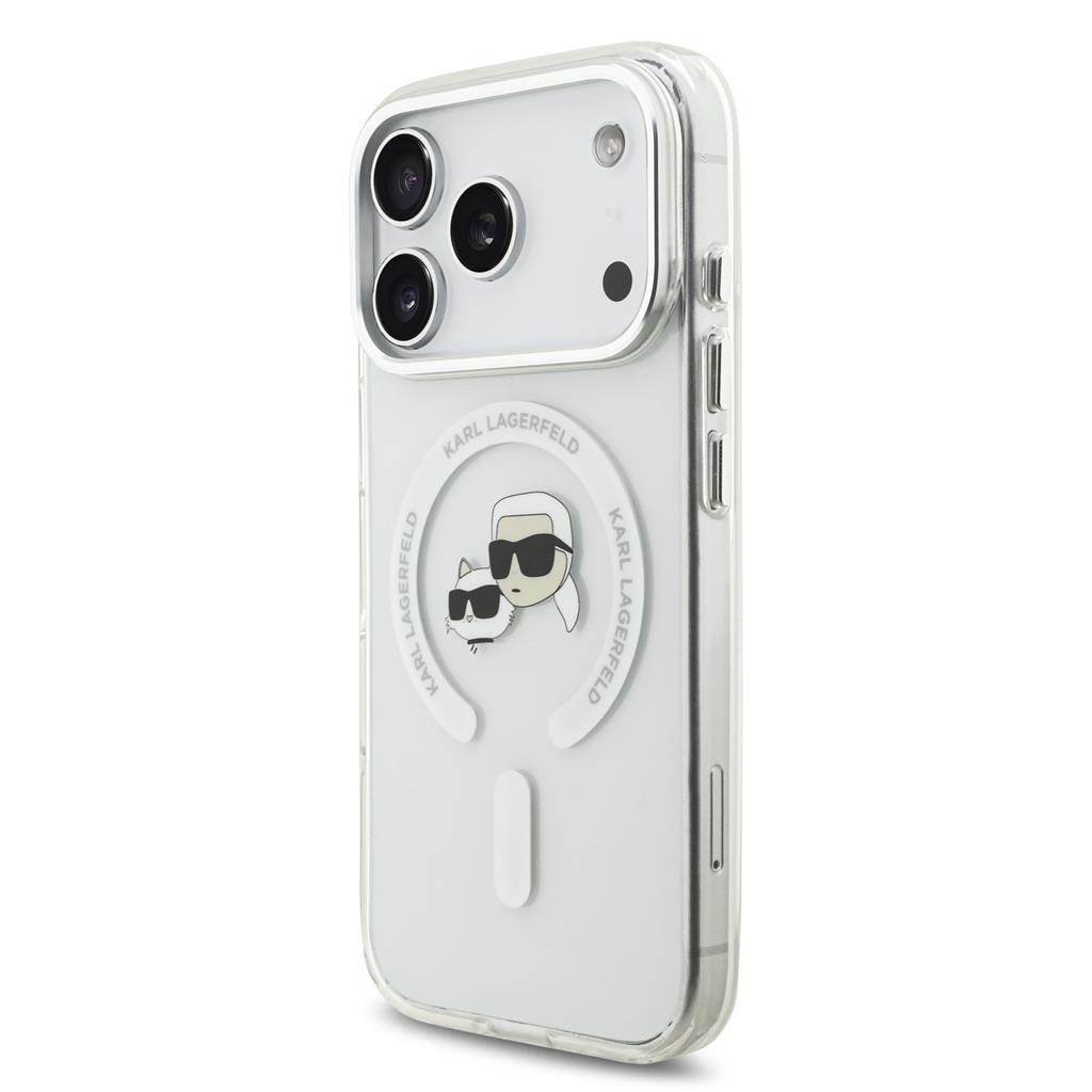 Karl Lagerfeld IML K&CH Heads Metal Frame MagSafe tok iPhone 17 Pro (Átlátszó) - KLHMP17LHLSKCH