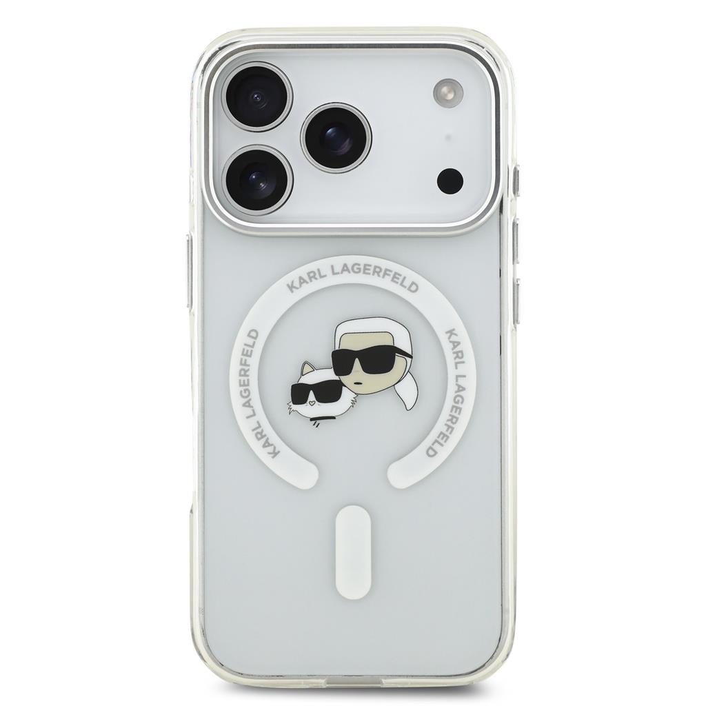 Karl Lagerfeld IML K&CH Heads Metal Frame MagSafe tok iPhone 17 Pro (Átlátszó) - KLHMP17LHLSKCH