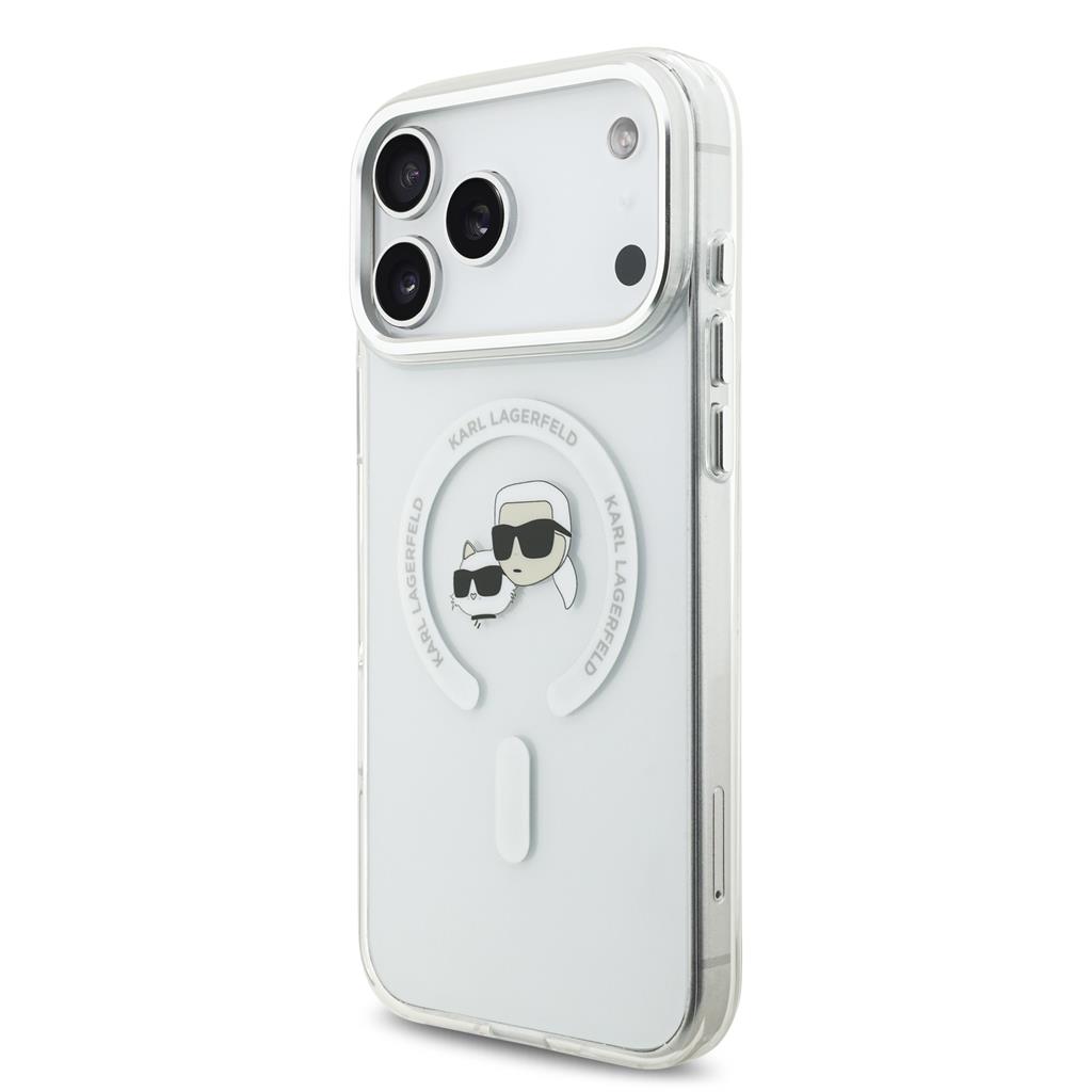 Karl Lagerfeld IML K&CH Heads Metal Frame MagSafe tok iPhone 17 Pro Max (Átlátszó) - KLHMP17XHLSKCH