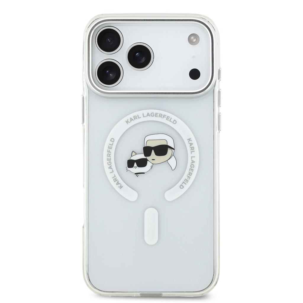 Karl Lagerfeld IML K&CH Heads Metal Frame MagSafe tok iPhone 17 Pro Max (Átlátszó) - KLHMP17XHLSKCH