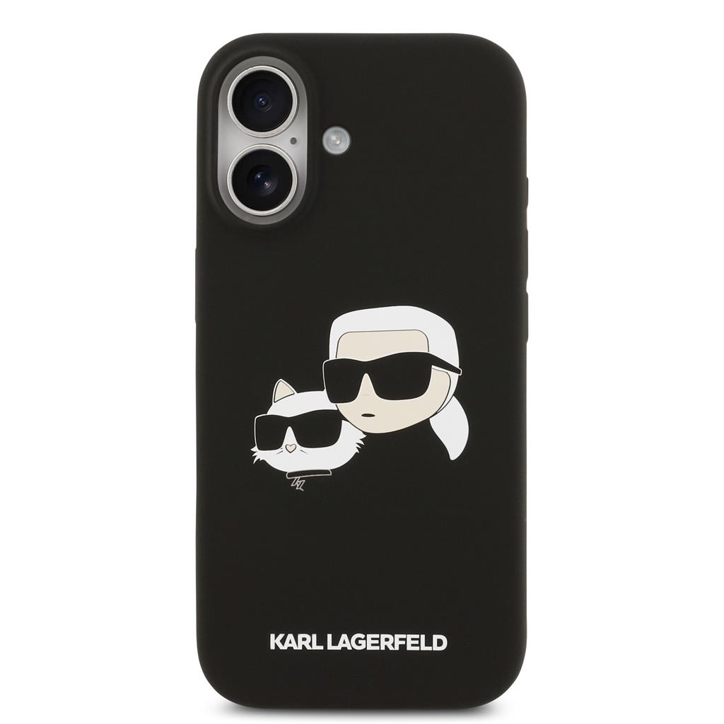 Karl Lagerfeld Liquid Silicone Double Heads MagSafe tok iPhone 17 (Fekete) - KLHMP17SSKCHPPLK