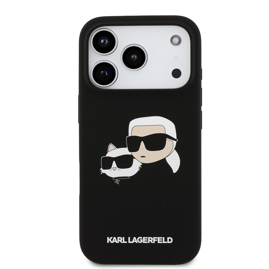 Karl Lagerfeld Liquid Silicone Double Heads MagSafe tok iPhone 17 Pro (Fekete) - KLHMP17LSKCHPPLK