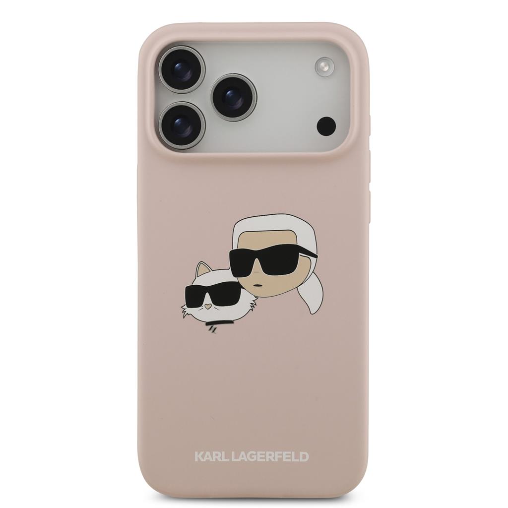 Karl Lagerfeld Liquid Silicone Double Heads MagSafe tok iPhone 17 Pro Max (Rózsaszín) - KLHMP17XSKCHPPLP