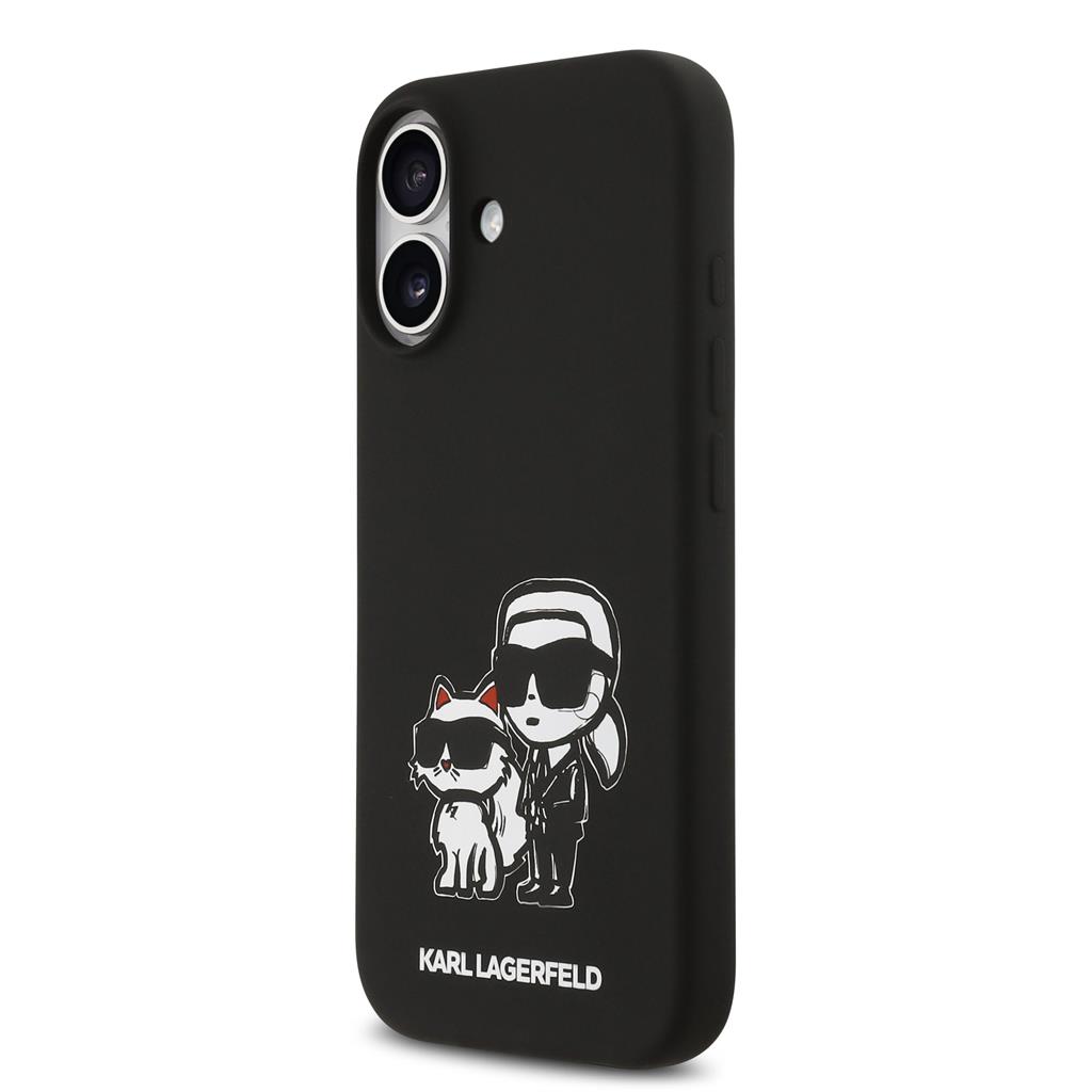 Karl Lagerfeld Liquid Silicone K&CH Sketch MagSafe tok iPhone 17 (Fekete) - KLHMP17SSKCGRGOK
