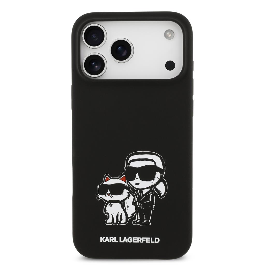 Karl Lagerfeld Liquid Silicone K&CH Sketch MagSafe tok iPhone 17 Pro Max (Fekete)
