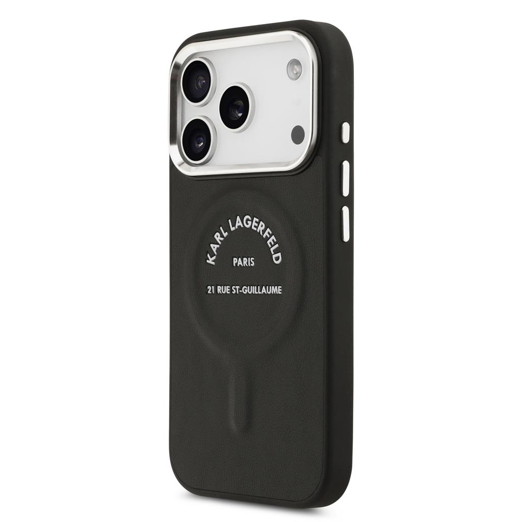 Karl Lagerfeld PU RSG Logo MagSafe tok iPhone 17 Pro (Fekete) - KLHMP17LPSKRSGEK