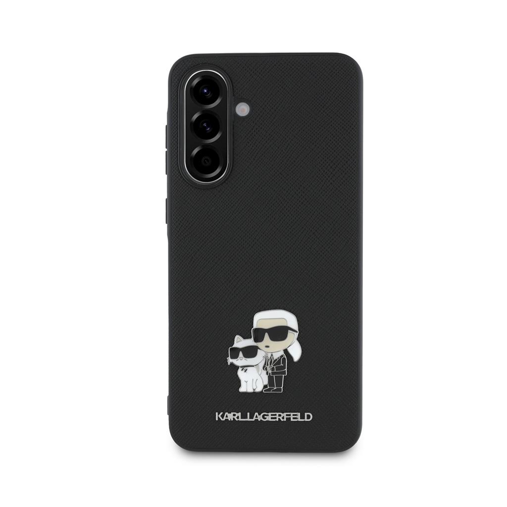 Karl Lagerfeld PU Saffiano Metal Karl and Choupette tok Samsung Galaxy A36 (Fekete) - KLHCSA36PSAKCMPK