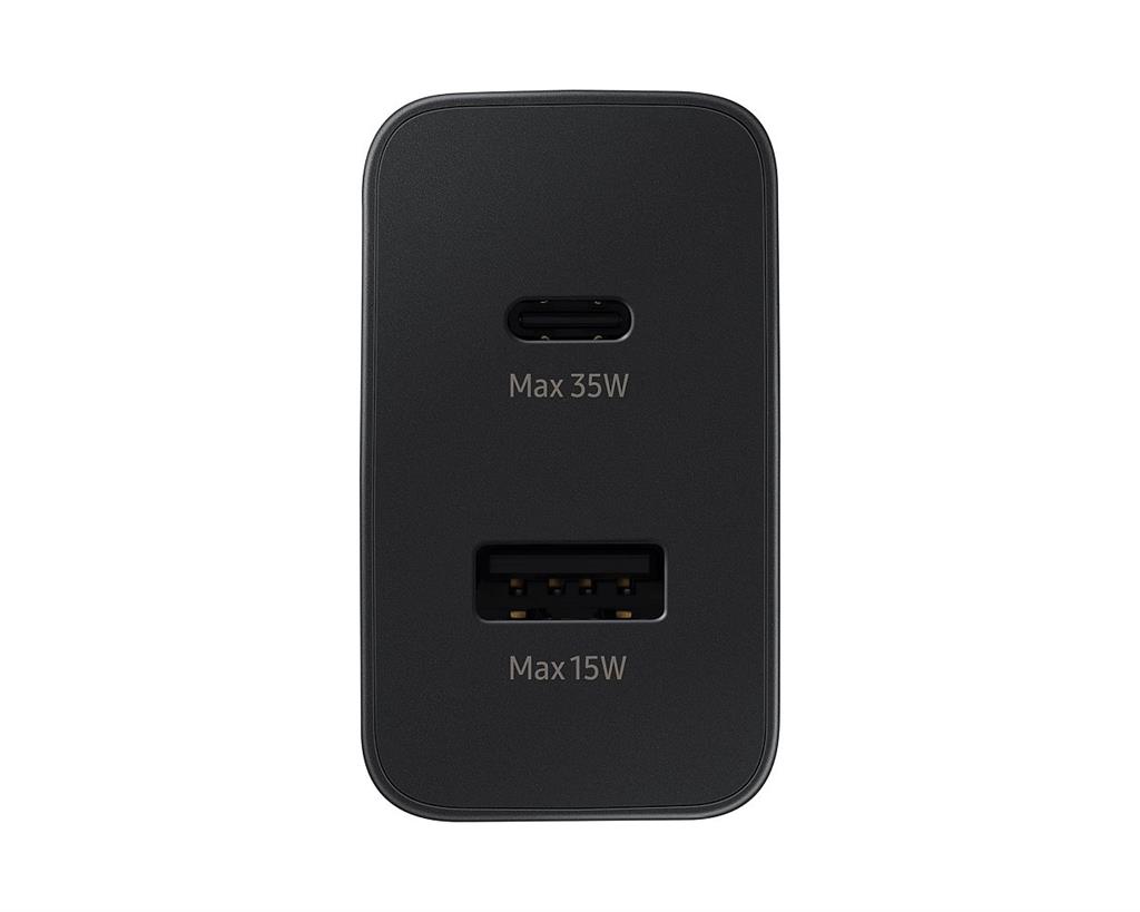 Samsung dupla portos USB-C/USB-A hálózati töltő (Fekete) - 35W - EP-TA220 ECO csomagolás