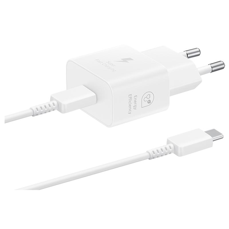 Samsung EP-T2510XBE hálózati USB-C gyorstöltő type-C kábellel (Fehér)