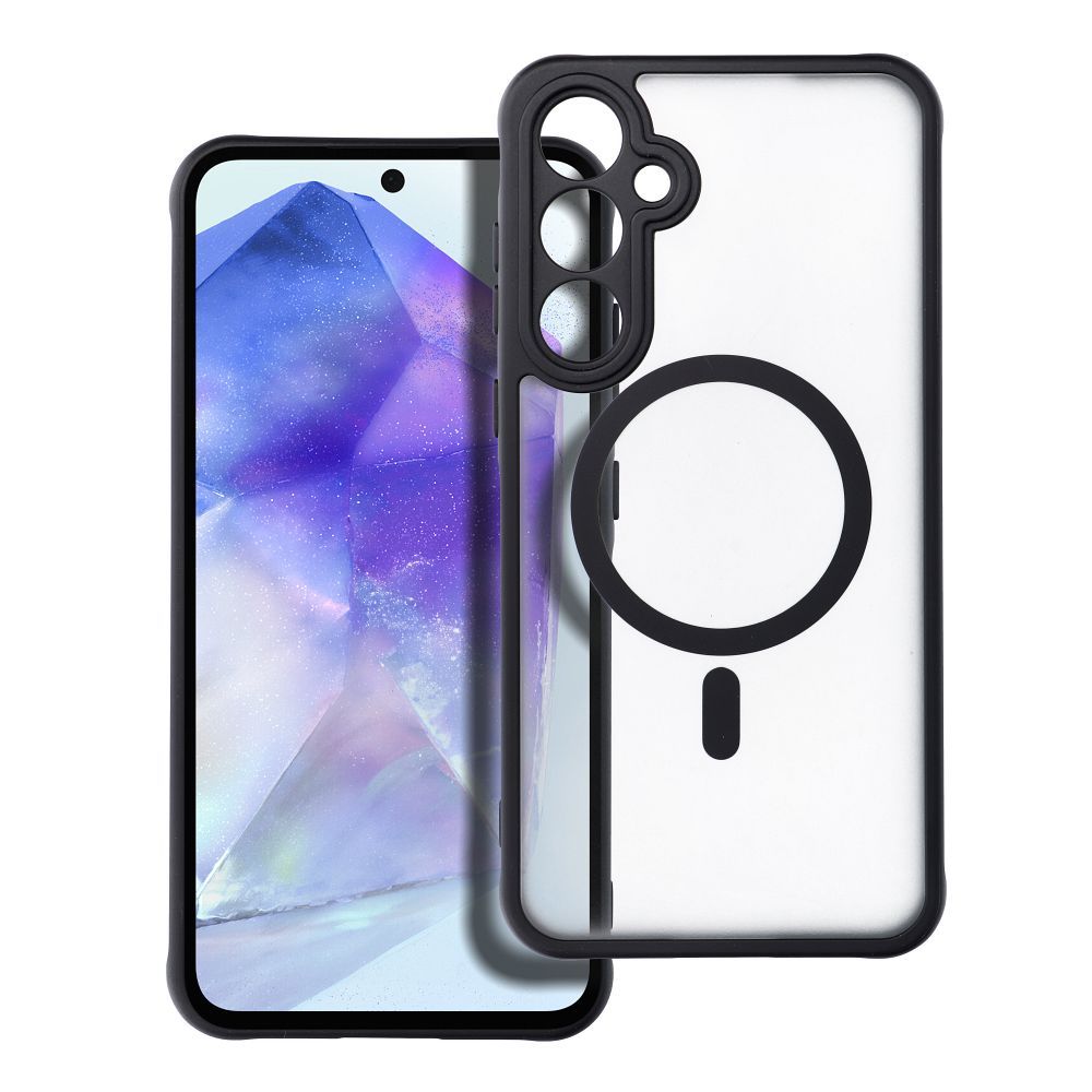 Samsung Galaxy A36 5G Drop Glue Colorful Ring MagSafe hátlap tok (Fekete)