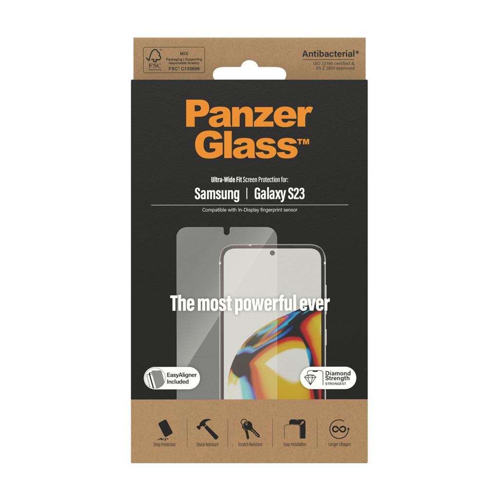 Samsung Galaxy S23 5G PanzerGlass ultra wide fit prémium üvegfólia átlátszó