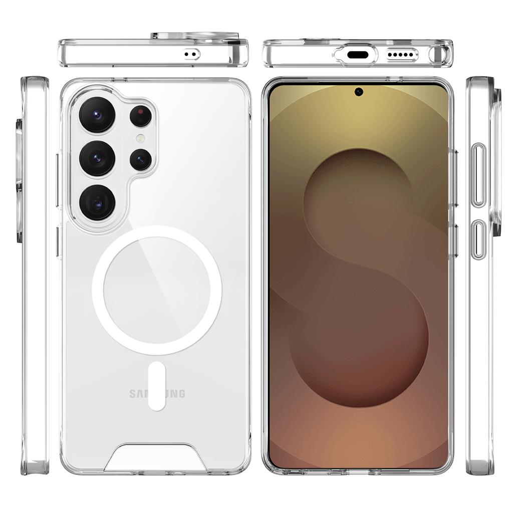 Samsung Galaxy S26 Ultra Mag Ring forgatható Magsafe hátlap tok (Átlátszó)