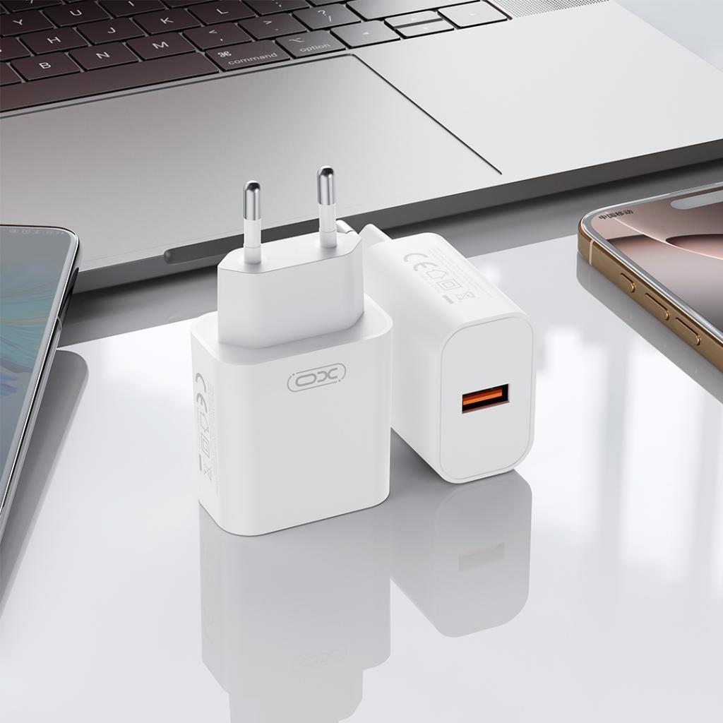 XO CE33 fali töltő 18W QC3.0 1x USB-A (Fehér)