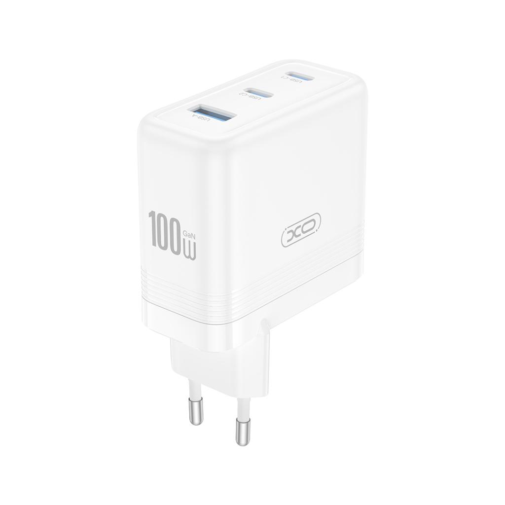 XO CE35 GaN fali töltő 100W 2x USB-C + 1x USB-A (Fehér)