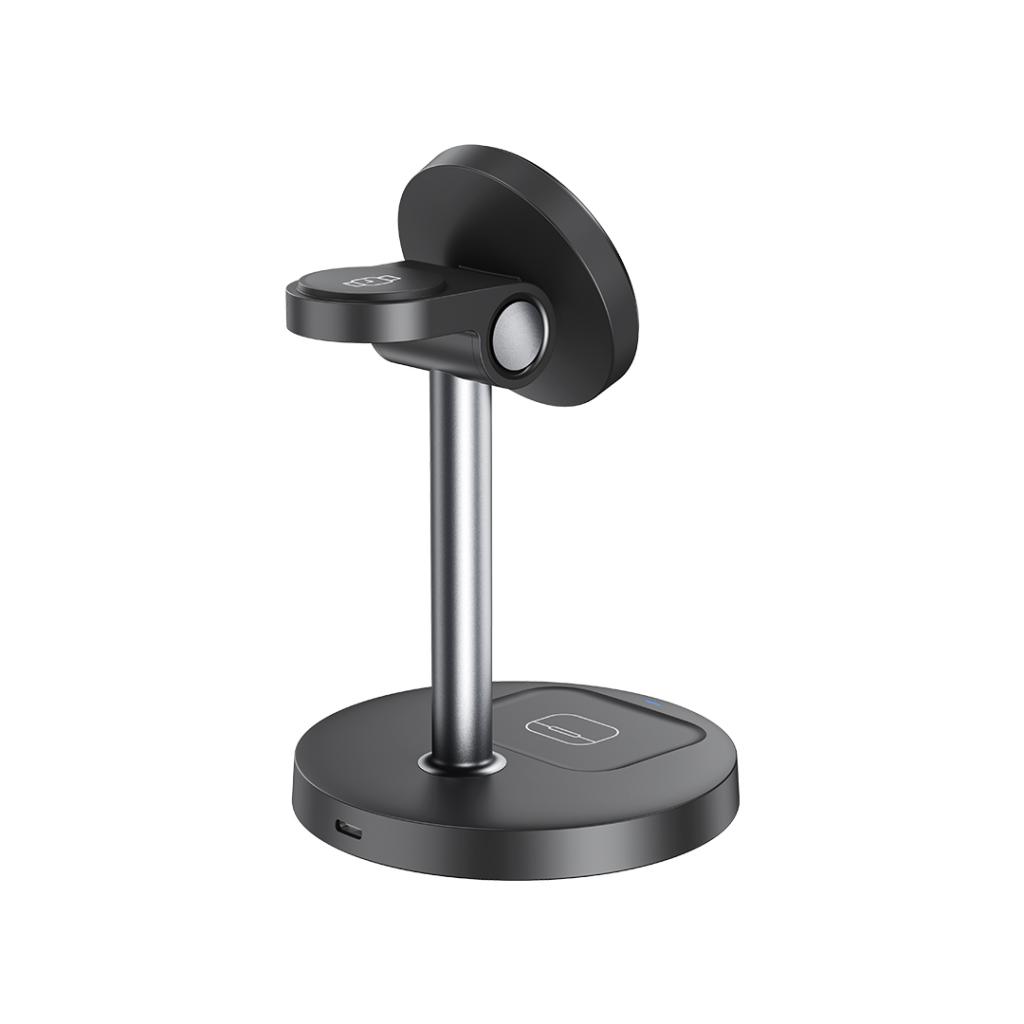 XO CX038 3-in-1 asztali vezeték nélküli töltő (Fekete) - 15W