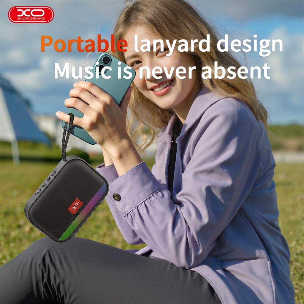 XO F66 világító hordozható Bluetooth hangszóró (Fekete)